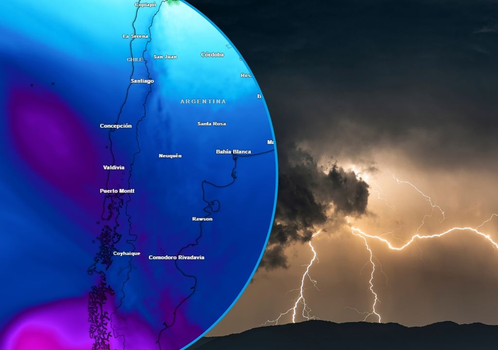 imagen de un núcleo frío de altura y tormenta eléctrica