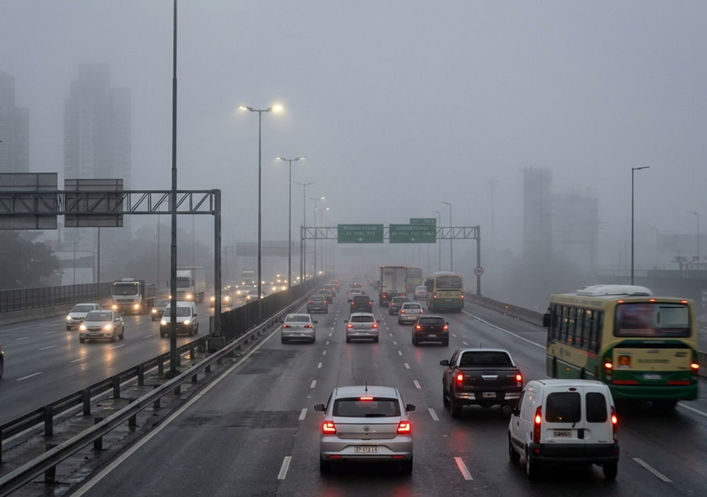 Cinco provincias bajo advertencia por neblinas y densos bancos de niebla: visibilidad reducida y vuelos afectados Cinco provincias bajo advertencia por neblinas y densos bancos de niebla: visibilidad reducida en rutas, autopistas y calles, y también con vuelos afectados (cancelados o demorados).