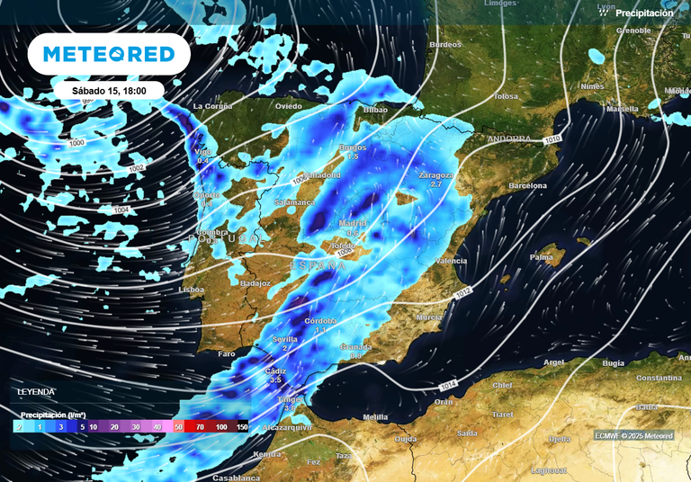 Atención, España: el sábado 15 se prevé otra embestida de la borrasca Claudia. Lluvias fuertes en 7 comunidades