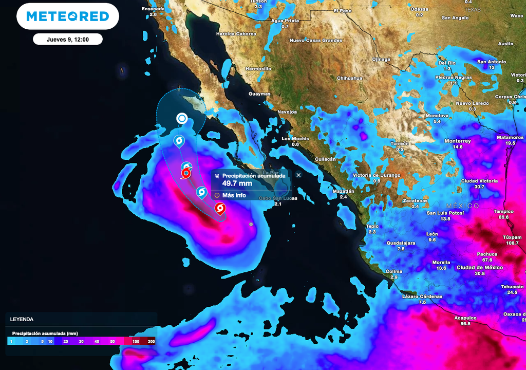 Lluvia acumulada Priscilla