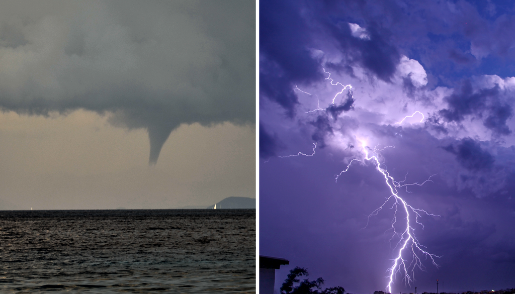 nubes embudo y tormenta eléctrica La posibilidad de formación de trombas marinas, tornados y nubes embudo estará presente en varias regiones de Chile esta noche del domingo y mañana de lunes 13 de julio.