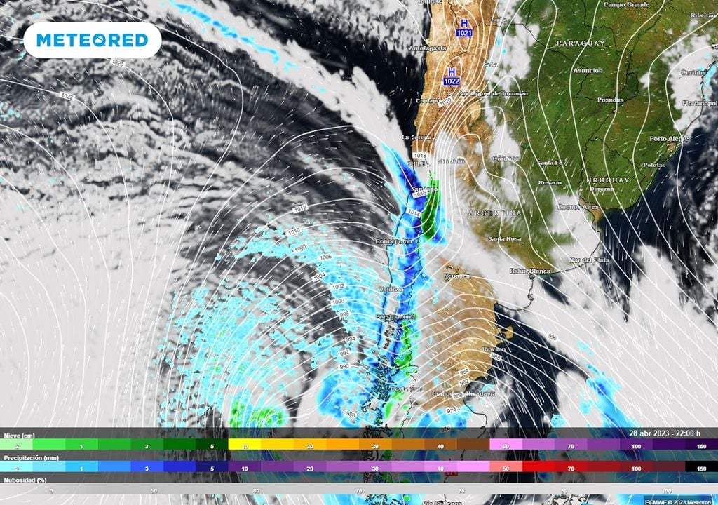 precipitaciones previstas; modelo ECMWF