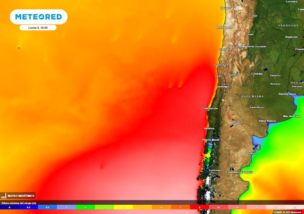 altura máxima de horas prevista
