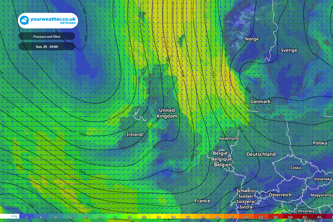 Atlantic blocking high to bring cold northerly flow to UK
