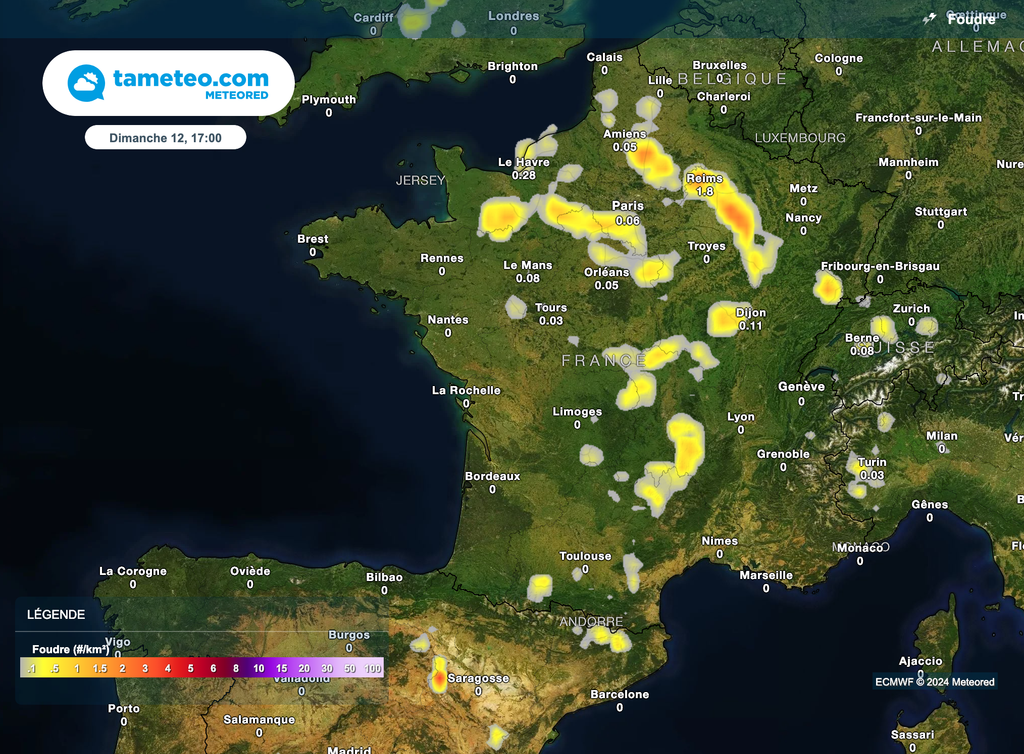 L'activité électrique pourra se montrer modérée à localement forte.