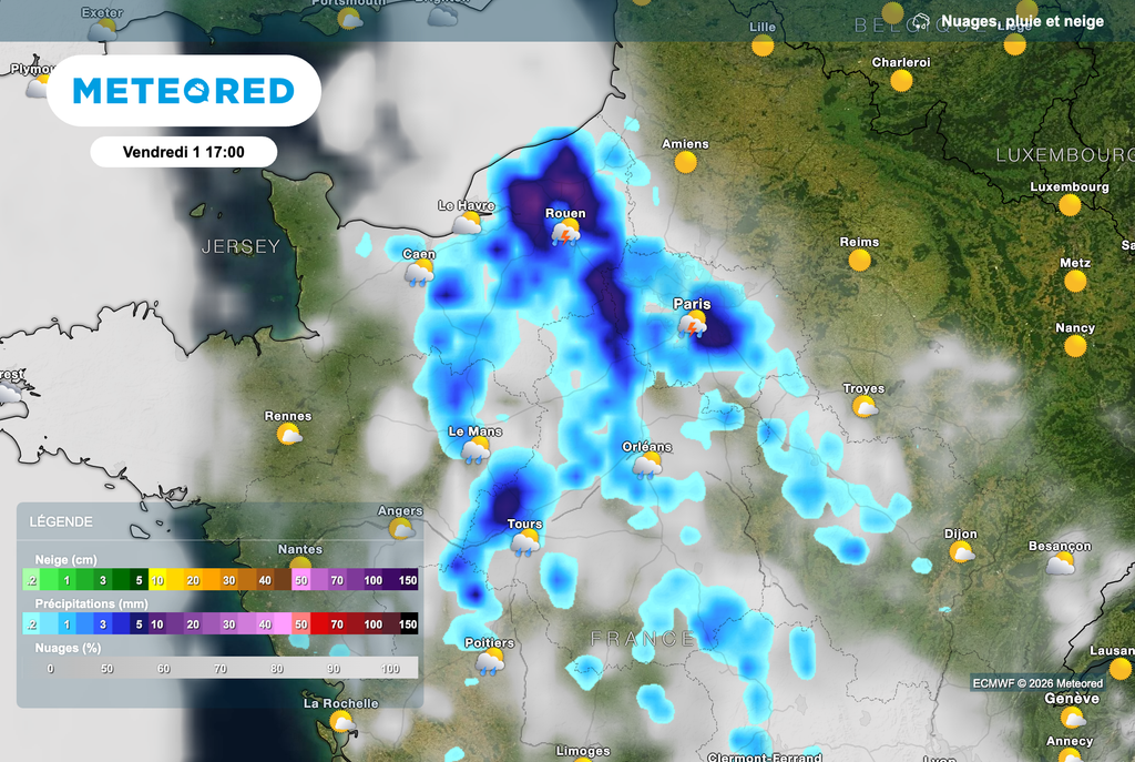 Des orages parfois forts attendus cet après-midi.