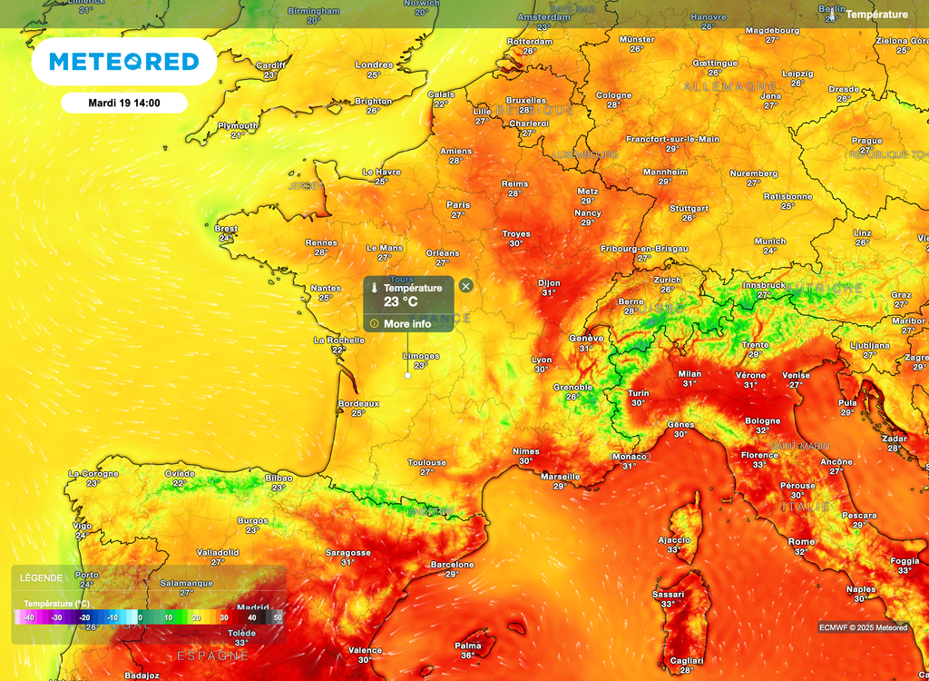 Encore des chaleurs parfois fortes en début de semaine sur la France.