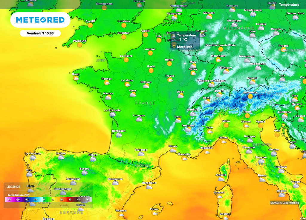 Le dégel sera parfois compromis dans le quart nord-est de la France.