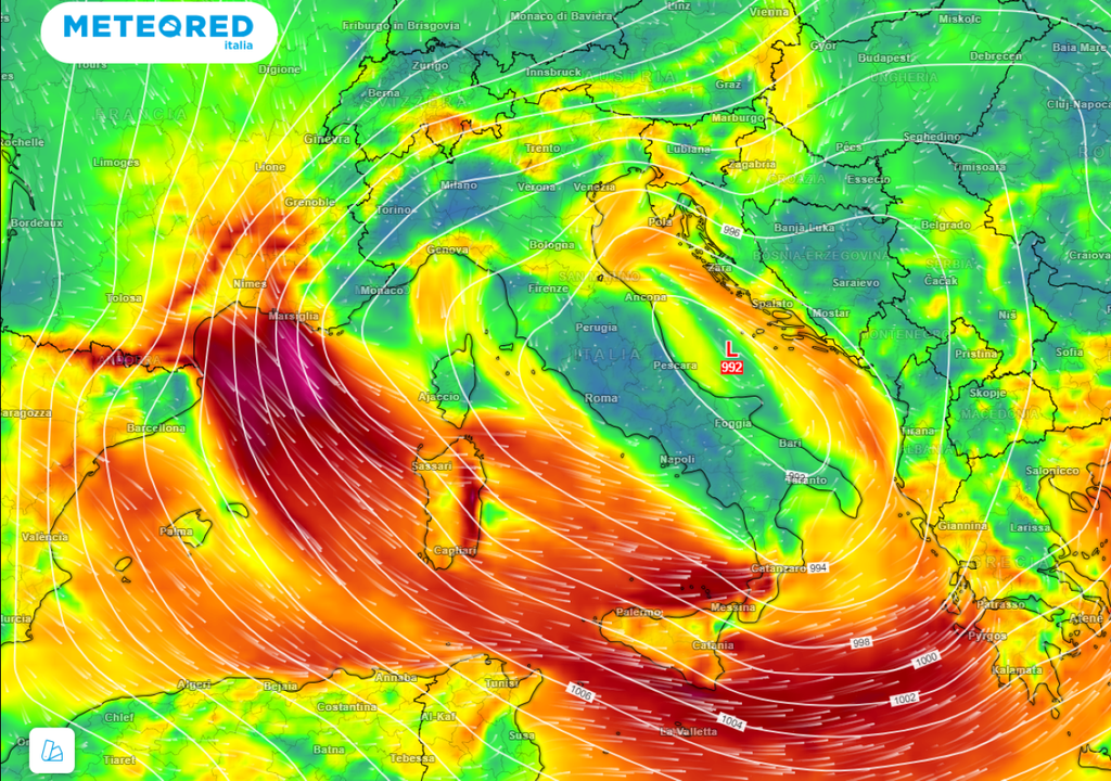 Venti forti, maltempo.