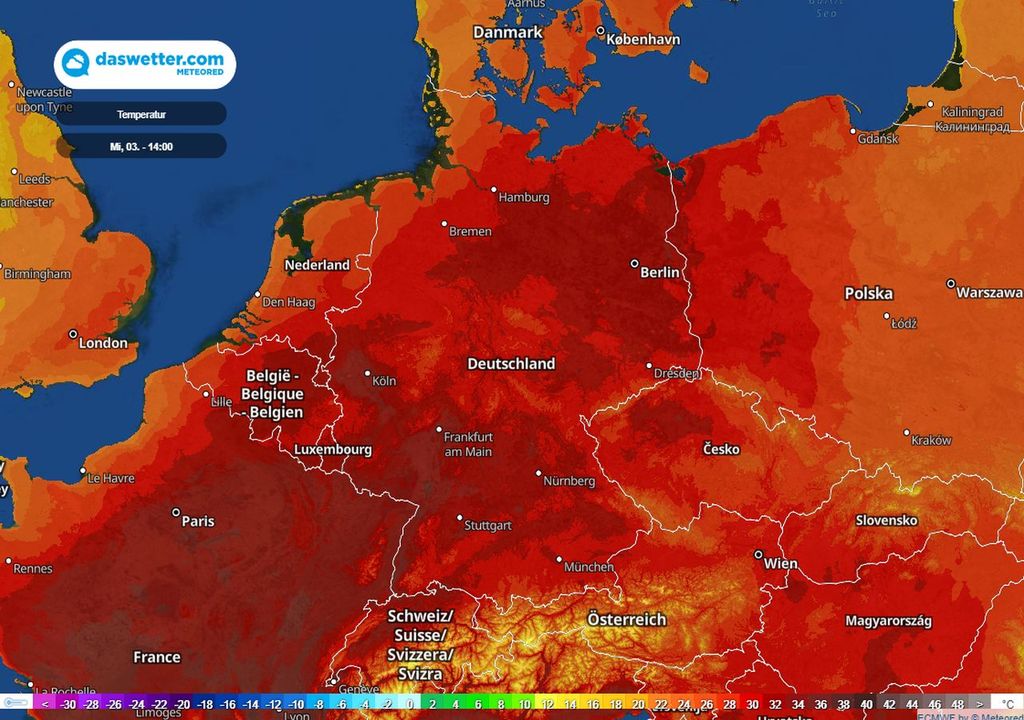 Höchstwerte Mittwoch Deutschland Europa