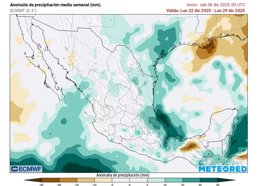 Anomalía de precipitaciones en milímetros Anomalía de precipitaciones en milímetros