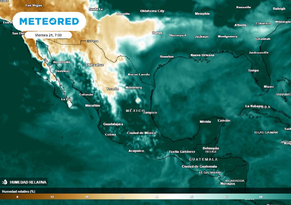 Modelo ECMWF - Humedad relativa en %