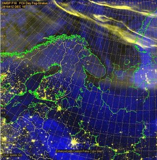 Auroras boreales de fin de año desde satélite