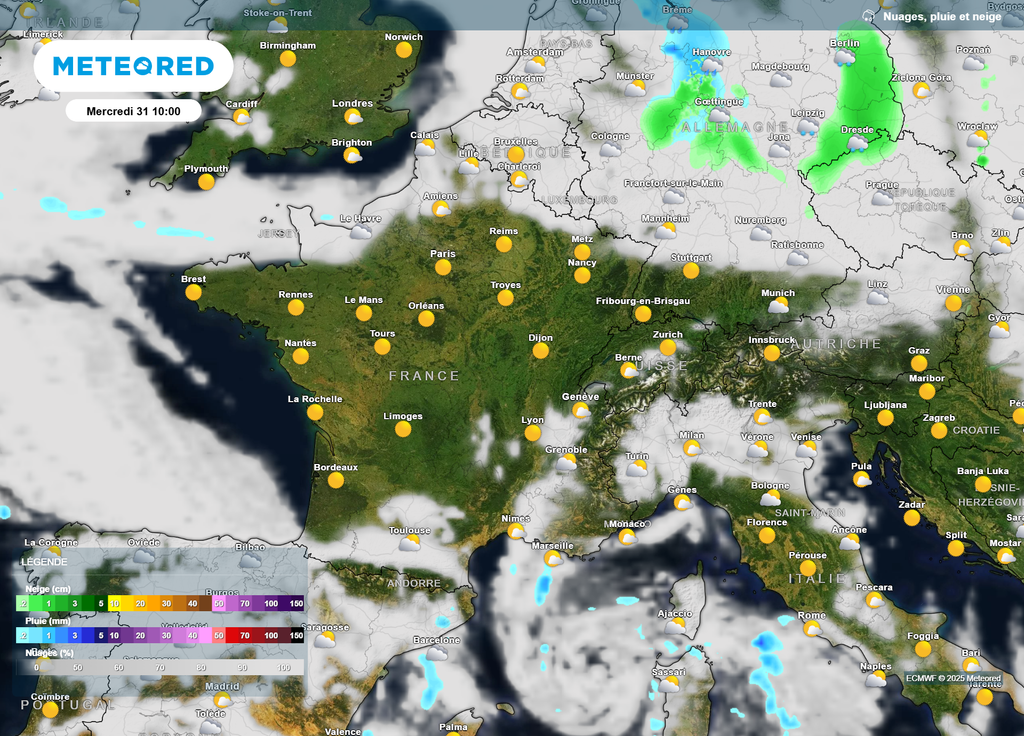 Nébulosité 31 décembre matin Nébulosité 31 décembre matin