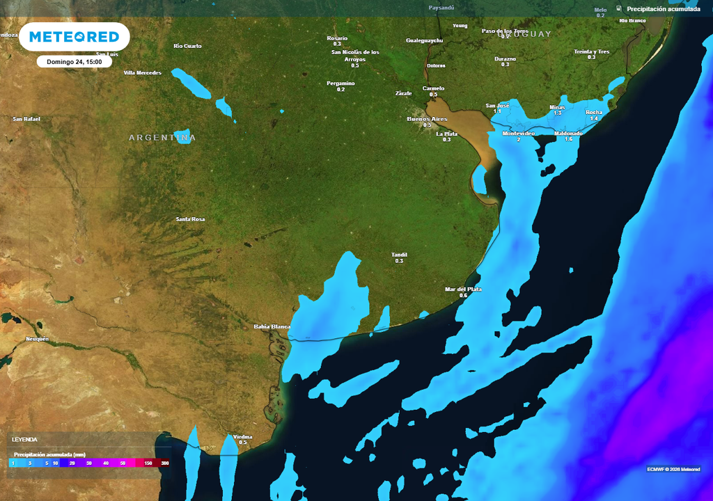 La costa Atlántica bonaerense espera condiciones inestables desde este miércoles, con algunas precipitaciones débiles y aisladas.
