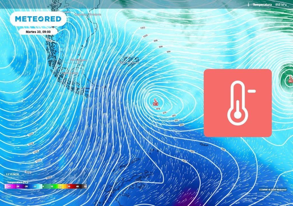 Fuerte conducente de aire antártico impactará con temperaturas extremas en el territorio argentino.