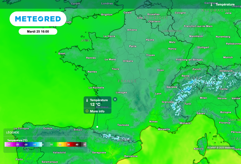 Forte baisse des températures demain dans le sud-ouest de la France.