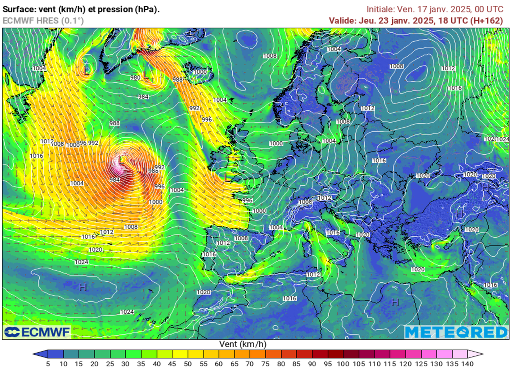 Le risque de tempêtes parait présent au-dessus de l'Atlantique mais pas dans les terres. Le risque de tempêtes parait présent au-dessus de l'Atlantique mais pas dans les terres.