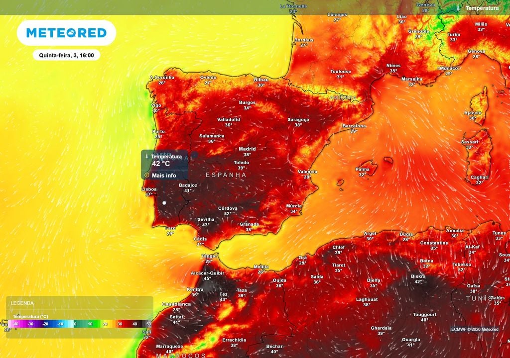 temperatura do ar à superfície O IPMA emitiu aviso amarelo de tempo quente para 11 distritos, em vigor entre o dia 3 e 4 de setembro.