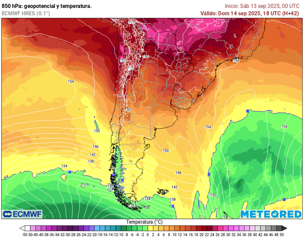 mapa de 850 hPa. mapa de 850 hPa.