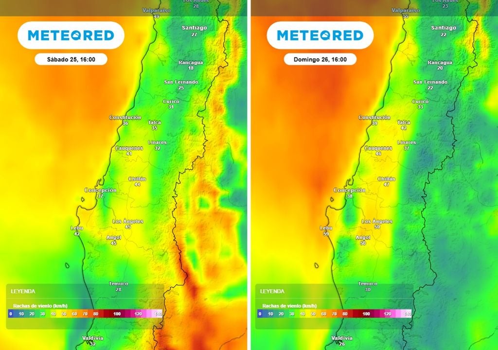 El paso de un jet de bajo nivel intensificará las rachas de viento entre el Maule y Biobío durante el fin de semana, principalmente en la costa, en concordancia con el aviso emitido por la DMC.