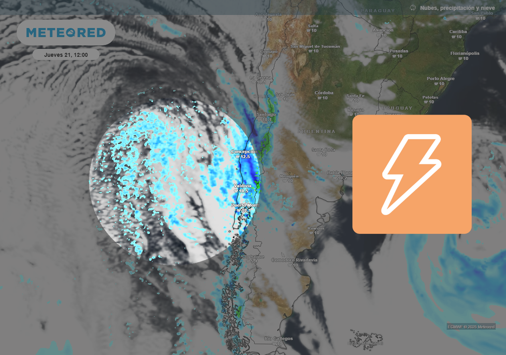 Tormentas eléctricas en las regiones de Ñuble, Biobío, Los Lagos y Aysén, Meteored, Chile Tormentas eléctricas en las regiones de Ñuble, Biobío, Los Lagos y Aysén, Meteored, Chile