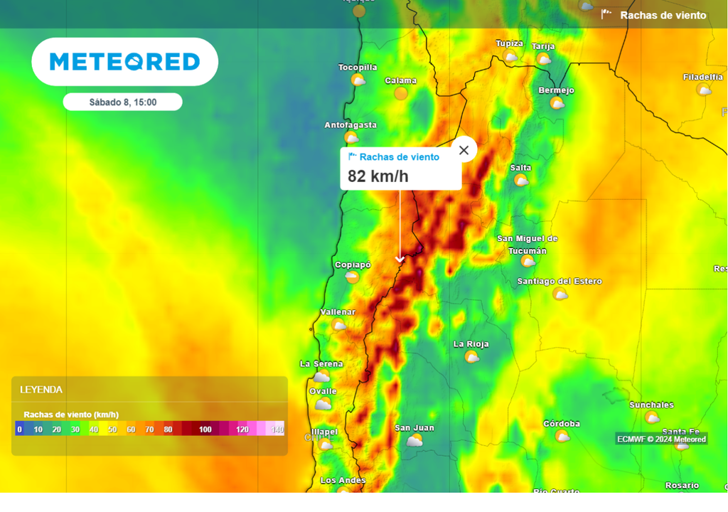 mapa de rachas de viento. mapa de rachas de viento.