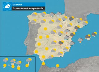 Avisos por lluvias y tormentas muy fuertes en el este peninsular