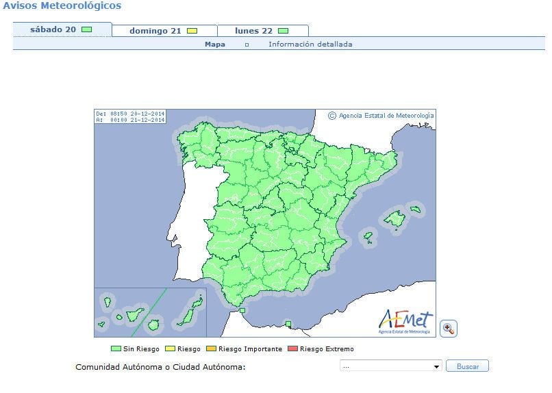 Avisos Por Nieblas Avisos de nieblas para España a las 08:55 h.l. en zonas donde se comparten zonas comunes climatológicamente.