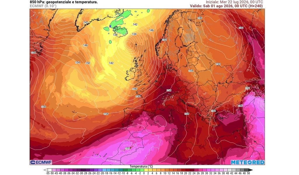 modello ecmwf Il nuovo promontorio africano potrebbe raggiungere l'Italia i primissimi giorni di agosto.