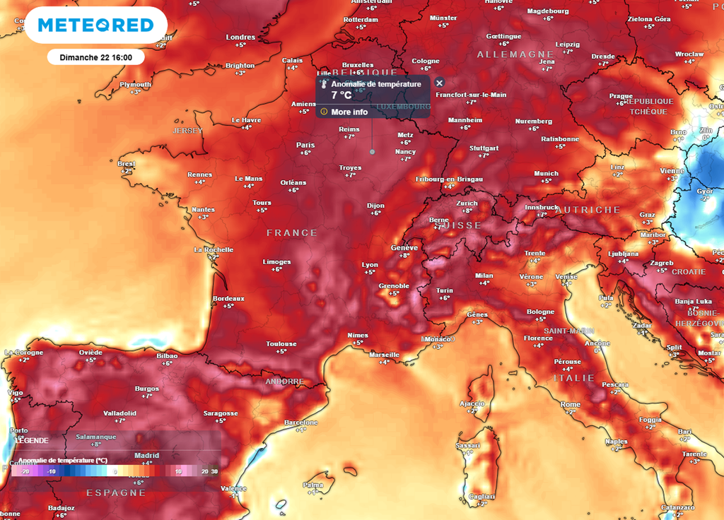Dès dimanche, les maximales seront parfois supérieures de plus de 5°C aux normales de saison.