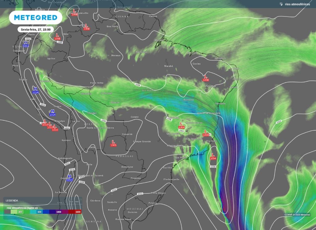 Corredor de umidade na tarde desta sexta-feira (27).