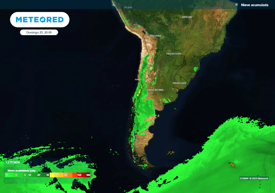 mapa de nieve acumulada.