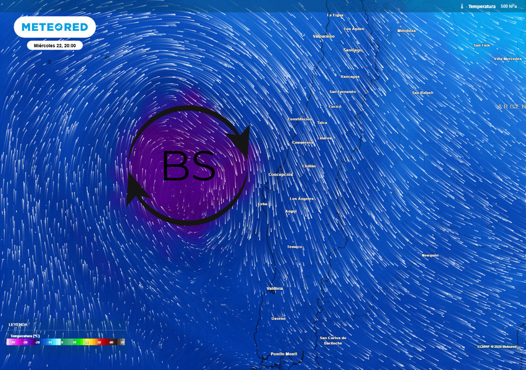 Baja segregada (núcleo frío en altura) se posiciona frente al centro-sur: favorecerá inestabilidad, chubascos más intensos y posible extensión de precipitaciones hacia sectores poco habituales.