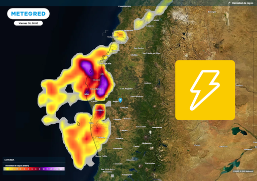 Baja segregada dejar&aacute; chubascos y tormentas a contar de ma&ntilde;ana entre Coquimbo y Los R&iacute;os: d&iacute;as y horas m&aacute;s complejos