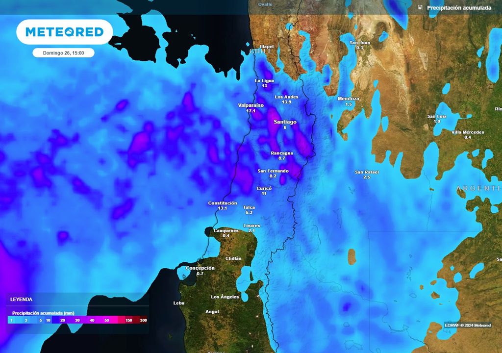 precipitaciones acumuladas según el modelo del ECMWF precipitaciones acumuladas según el modelo del ECMWF