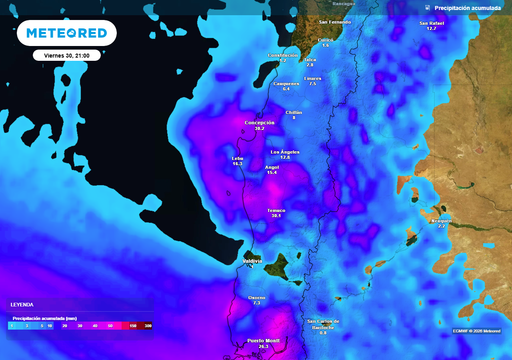 Baja segregada llegar&aacute; a las regiones afectadas por los incendios forestales: viernes con lluvias y tormentas el&eacute;ctricas