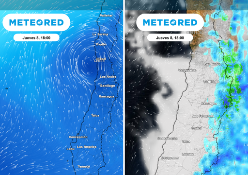 Baja segregada marca un cambio de tiempo en la RM: ECMWF prev&eacute; chubascos en Santiago este d&iacute;a de la pr&oacute;xima semana