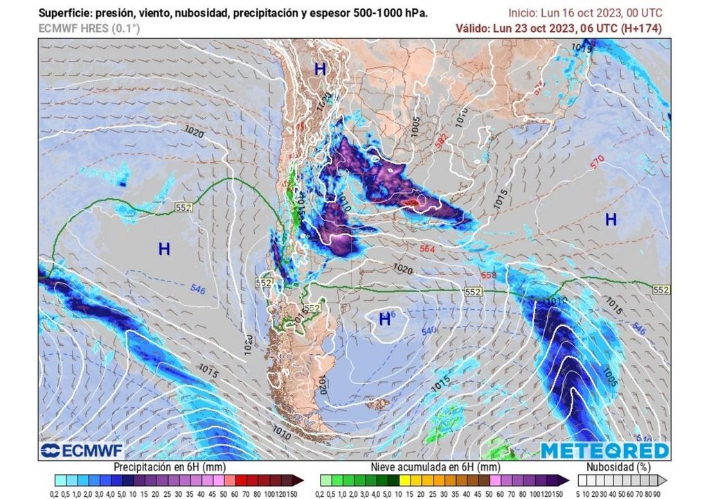 modelo ECMWF muestra posibilidad de lluvias sobre Chile central modelo ECMWF muestra posibilidad de lluvias sobre Chile central