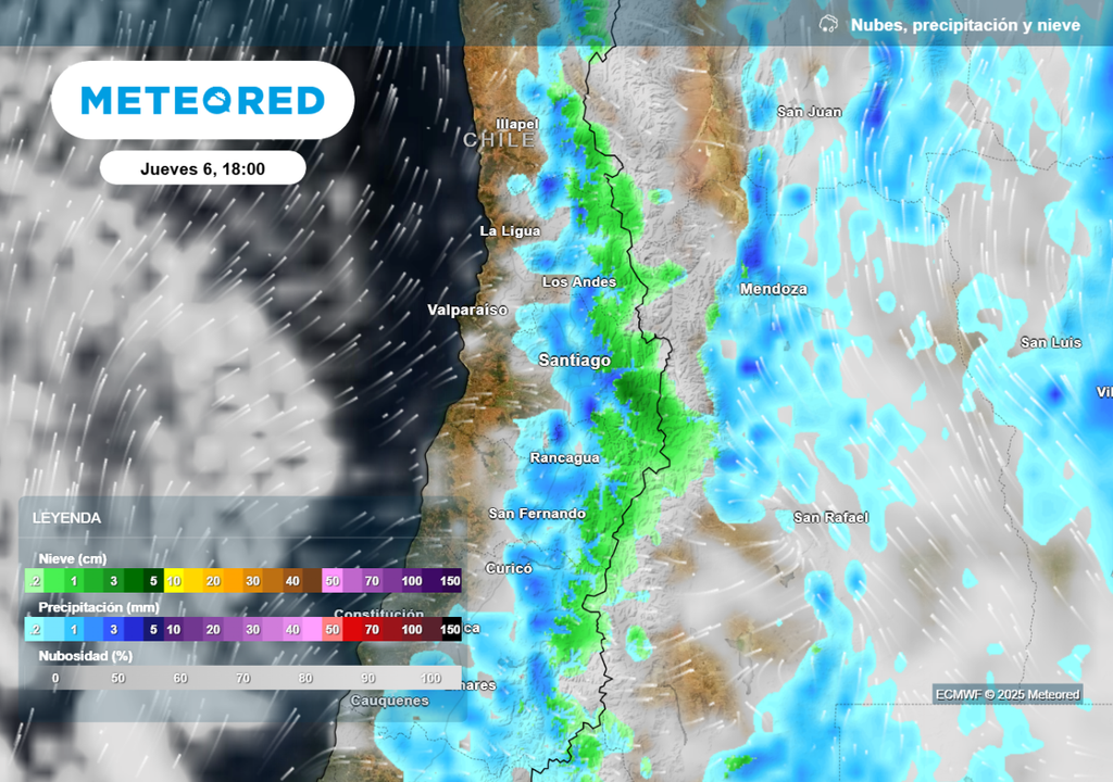 ECMWF lluvias y nieve