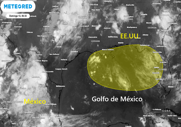 Un centro tropical de bajas presiones previsto por el NHC podría desarrollarse en el Golfo de México