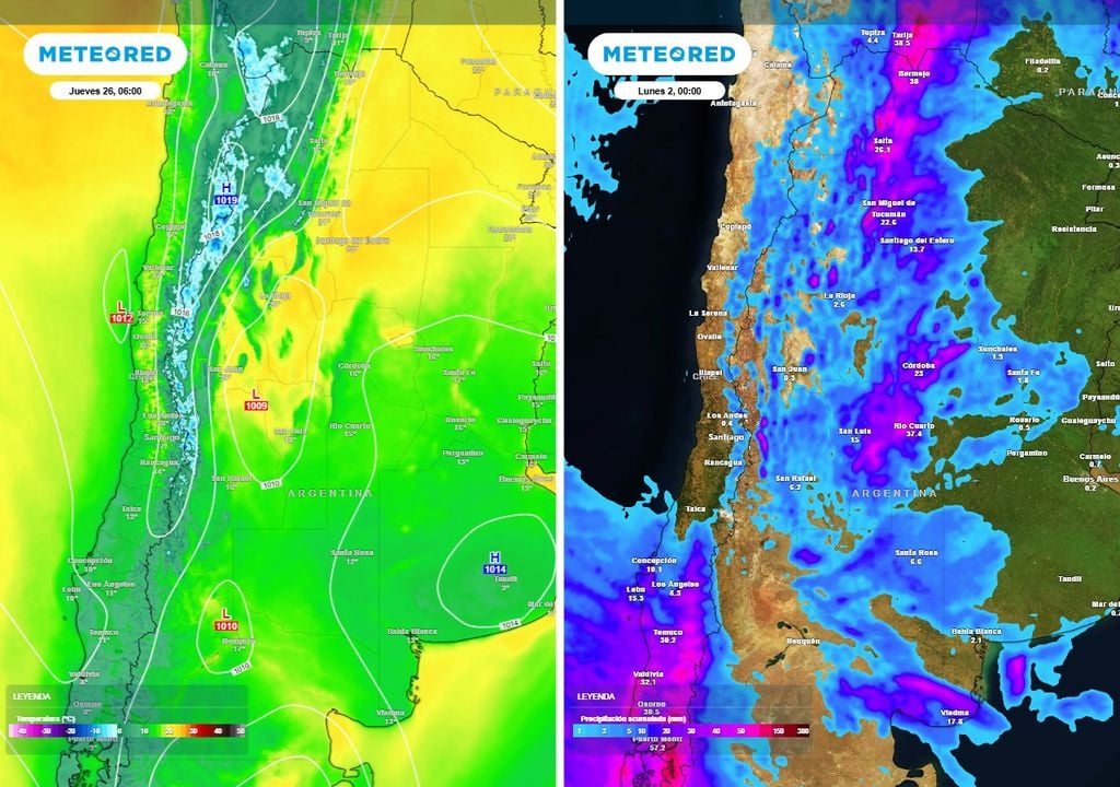 Mientras que en algunas provincias destaca a nivel meteorológico el descenso térmico en estas horas, en otras seguirán siendo relevantes las lluvias y tormentas.