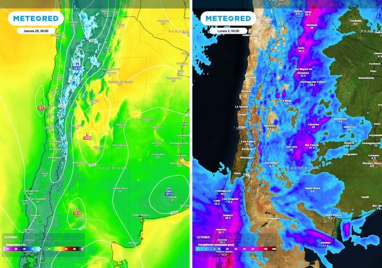 Bajan las temperaturas en Argentina, pero las tormentas seguir&aacute;n siendo potencialmente fuertes en estas provincias