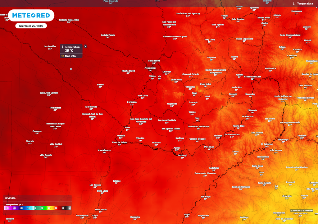 Temperaturas de hasta 35 °C se esperan este miércoles en el norte argentino.