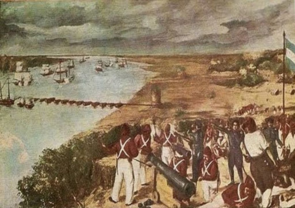 Cadena bajante río Paraná Batalla Vuelta de Obligado Cadena bajante río Paraná Batalla Vuelta de Obligado