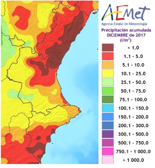 Balance Climático Del Mes De Diciembre De 2017 En La Comunidad Valenciana Balance Climático Del Mes De Diciembre De 2017 En La Comunidad Valenciana