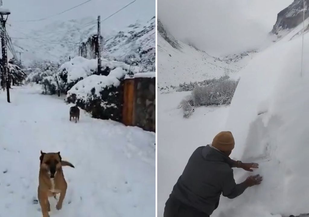 Algunos de los paisajes blanquecinos que nos dejó la nieve en comunas como San José de Maipo.