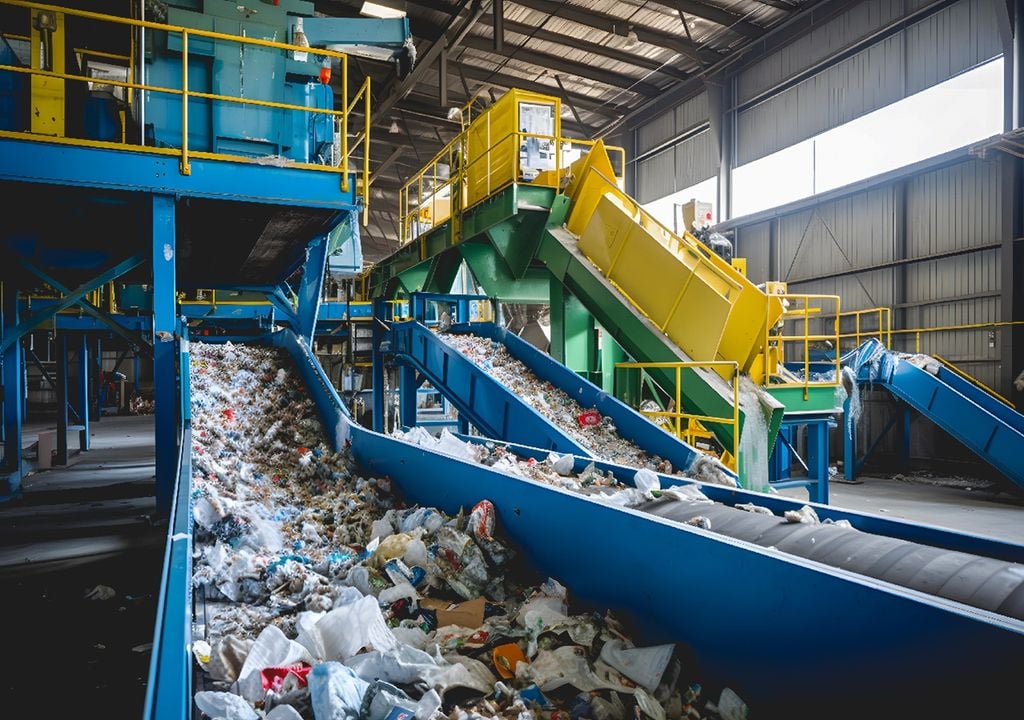 Os portugueses separaram para reciclagem um total de 486 990 toneladas de embalagens, o que significa um crescimento residual de 2% face a 2024. Imagem gerada por IA: Gautier Normand via Adobe Stock