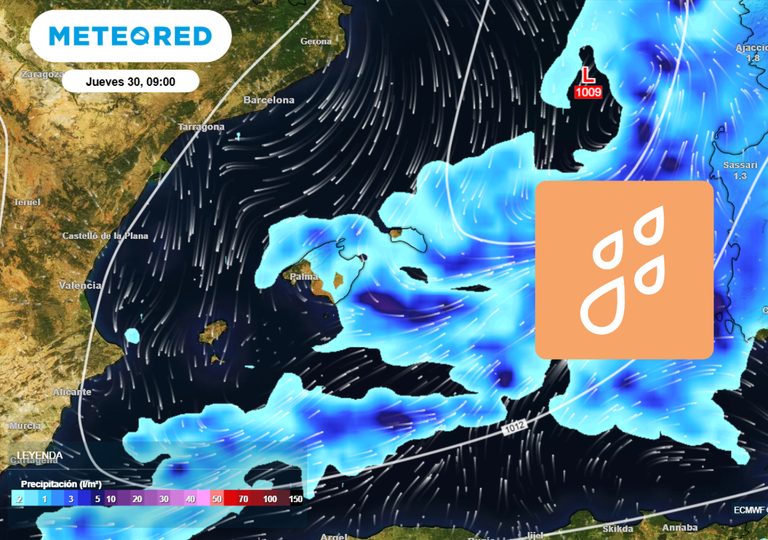 Baleares en el foco por las lluvias y tormentas este jueves, 30 de octubre: cuándo serán más intensas