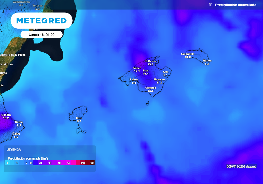 Los registros más destacables se esperan en el entorno de la sierra de Tramuntana.